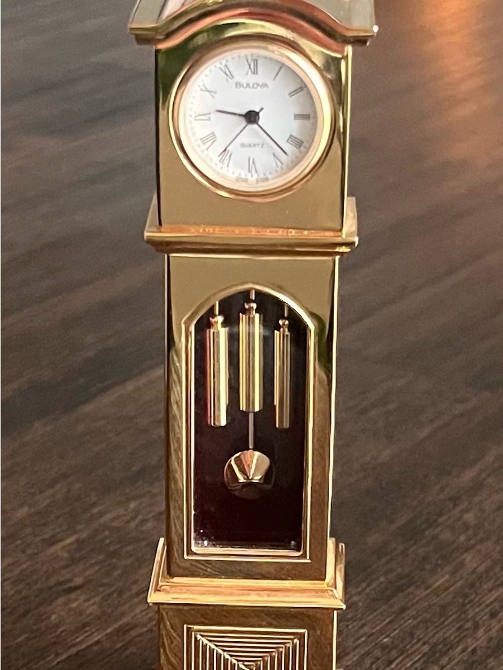 Vintage 1988 Bulova B-0551 "Britannia" Miniature Solid Brass Grandfather Clock M